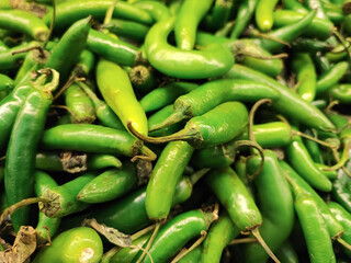 A group of serrano chili peppers