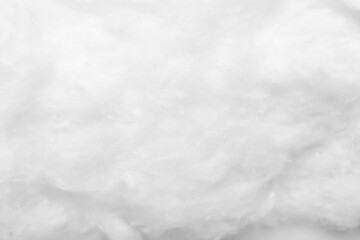 Texture of white cotton wool as background, closeup