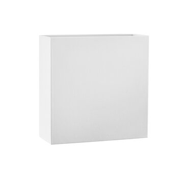 Blank white cardboard box isolated on white background