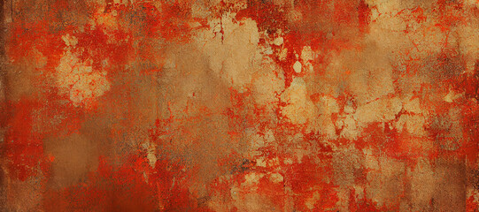 old rusty wall texture background red brown color with Generative AI Technology