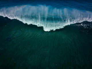 Naklejka premium Top down view of empty ocean wave