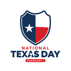 National Texas Day. February 1. Vector Illustration.