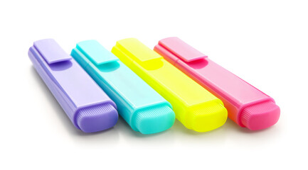 Colorful markers isolated on white background