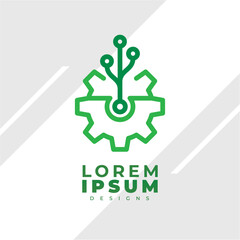 Electronic Logo Design with gradient colors, Logo with future technology concepts.