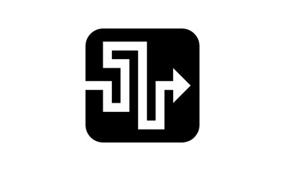 Obraz premium Hrad To find road vector icon black and white perfect pixel eps 8 