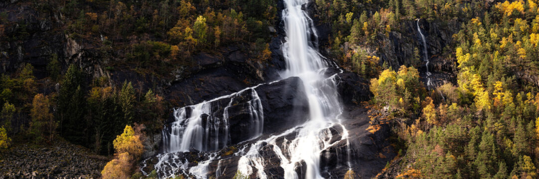 Vidfossen Waterfall autumn Norway