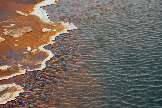 close up on hot spring water, geysir geothermal area in Iceland