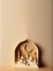 Ramadhan Islamic 3D Background. Generative AI