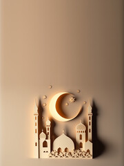 Ramadhan Islamic 3D Background. Generative AI