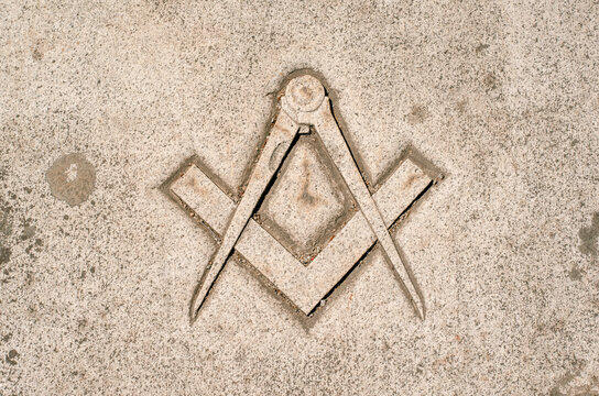 Freemason symbol in stone