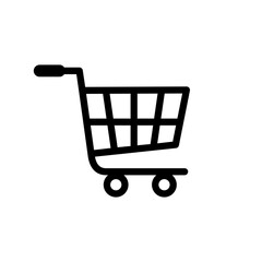 Shopping cart icon vector. Trolley cart icon in trendy flat design.