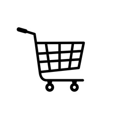 Shopping cart icon vector. Trolley cart icon in trendy flat design.