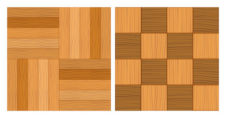 wooden parquet mosaic isolated on white