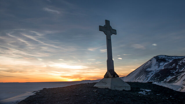 Vince's Cross, Hut Point Peninsula, Ross Island, Antarctica.