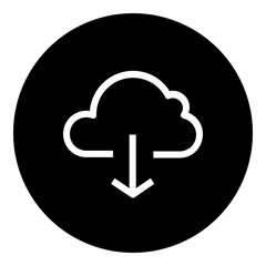 Cloud Down Circular glyph icon