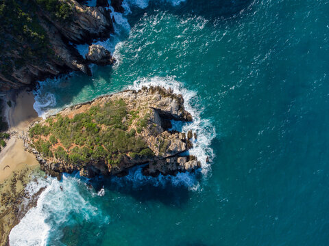 General aerial shot of Cepe beach and Puerto Escondido, Venezuela