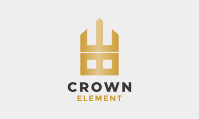 Logo crown vector elegant design