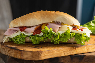 ham cheese and lettuce sandwich