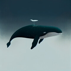 Minimalist Illustration of a Whale Generative
