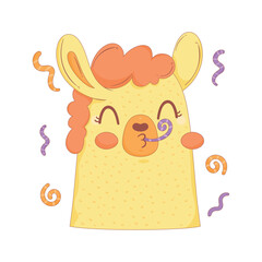 Obraz premium llama perubian with confetti