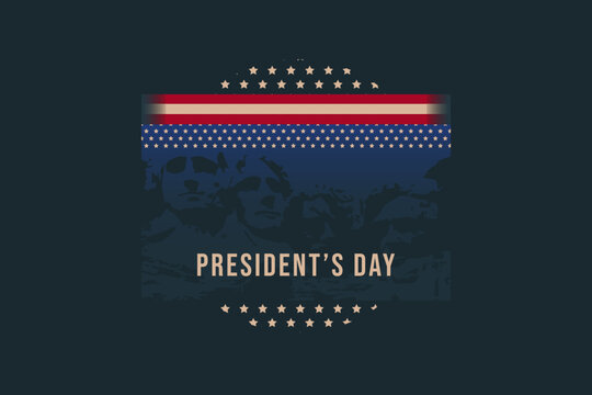 President's day illustration vector. can used for design in T-shirt, poster, social media post. Design with American flag concept.