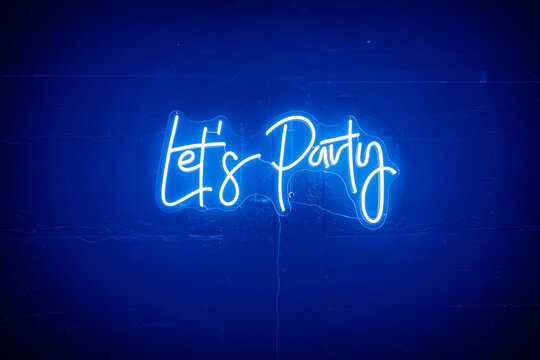 Party neon sign in a club