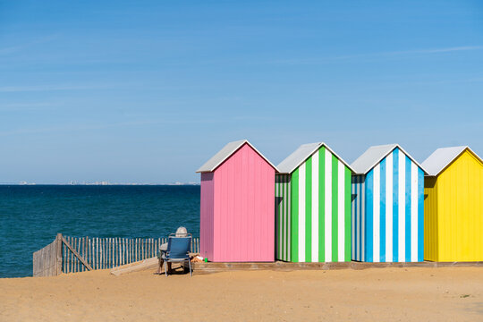Colorful beach cabins 
