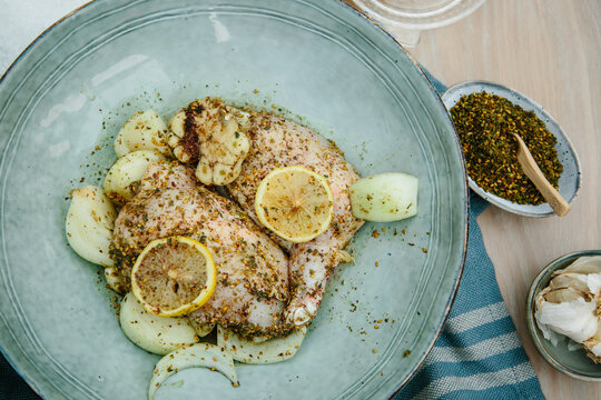 Chicken with lemon and za'atar