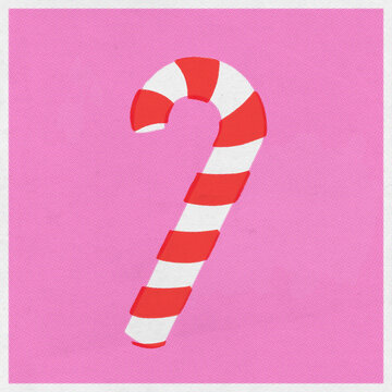 Halftone Christmas candy cane concept illustration