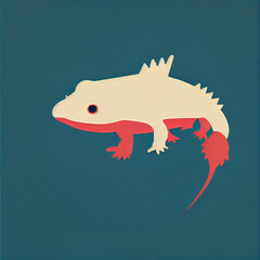 Minimalist Illustration of an Axolotl Generative