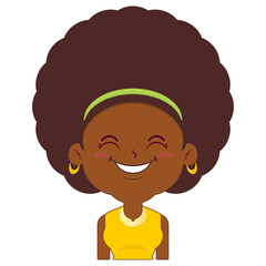 afro woman smile face cartoon cute