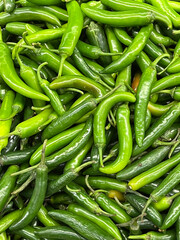 A heap of resh serrano chili peppers 