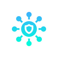 cyber security flat gradient icon