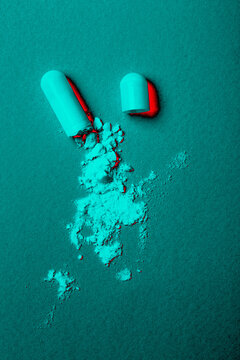 Open capsule and powder