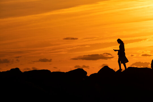 Silhouette in a sunset