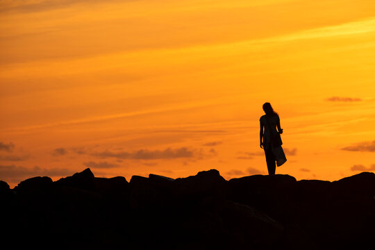 Silhouette in a sunset