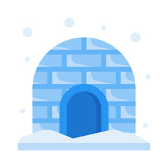 Igloo icon in flat style vector, nature, winter icon, winter house