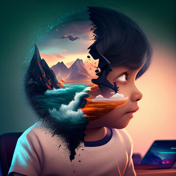 a child with his dreams
