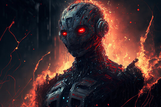 Fiery Dissolution of a Robotic Being