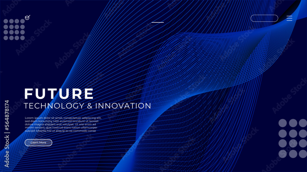 Wall mural gradient abstract landing page with dark and colorful space wave background