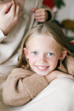 freckled girl smiling