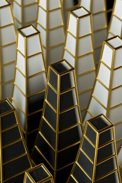 close up of 3d pyramids