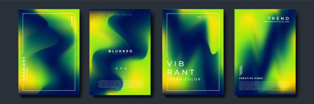 Set of abstract soft blurred gradients background graphic design template for brochure, banner, wallpaper, mobile screen, annual report.