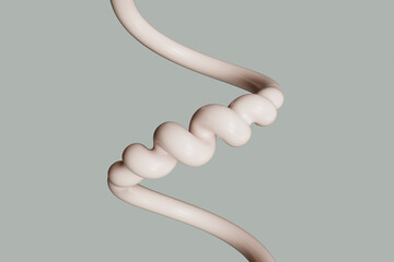 3d render of a pink spiral on green background