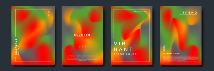 Set of abstract soft blurred gradients background graphic design template for brochure, banner, wallpaper, mobile screen, annual report.