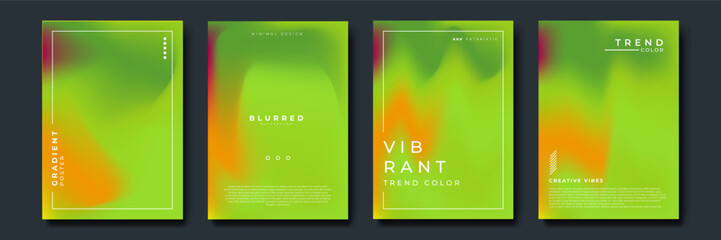 Obraz premium Set of abstract soft blurred gradients background graphic design template for brochure, banner, wallpaper, mobile screen, annual report.