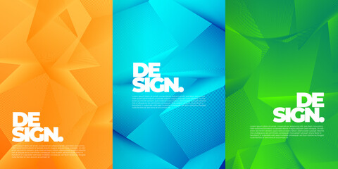 Modern elegant cover design set. Vibrant fashionable background with abstract digital pattern in black, gold, blue color. Elite premium vector template for menu, brochure, flyer layout