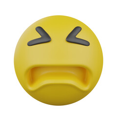 3D funny yellow emoji. Emoticons faces with facial expressions.