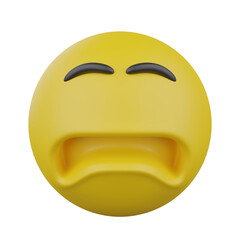 3D funny yellow emoji. Emoticons faces with facial expressions.