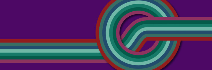 Obraz premium Abstract colorful 70s background vector. Vintage retro style wallpaper with lines, rainbow stripes, geometric shapes. 1970 color illustration design suitable for poster, banner, decorative, wall art.